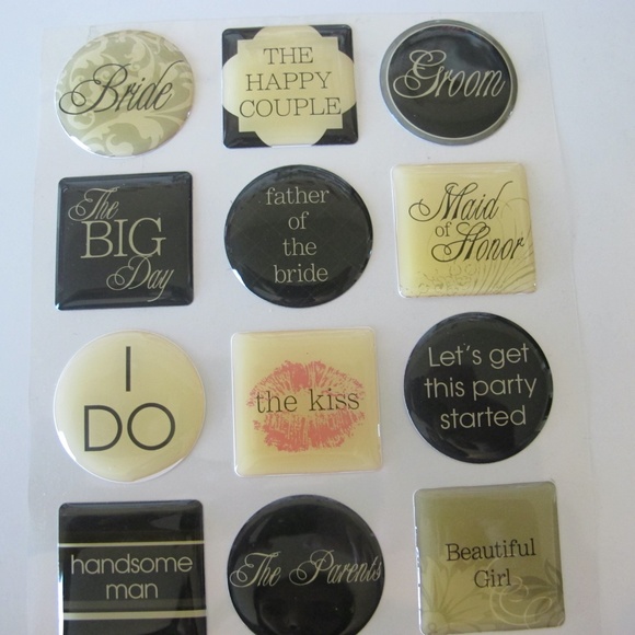 🔴🔴🔴SOLD🔴🔴🔴Scrapbooking Stickers For Paper Crafts Bride Groom Love Newlywed NWT - Picture 5 of 6